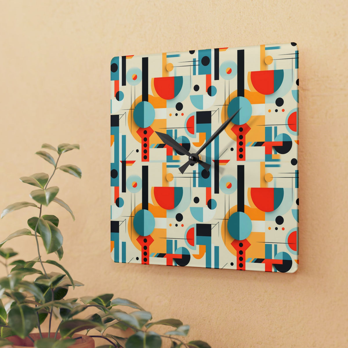 Mid Century Modern Bauhaus Designed MCM Acrylic Wall Clock - Mid Century Modern Gal