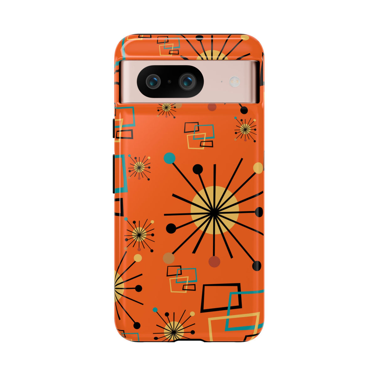 Mid Century Modern Sinatra Orange, Starburst, Geometric Funky Fun Tough Phone Case