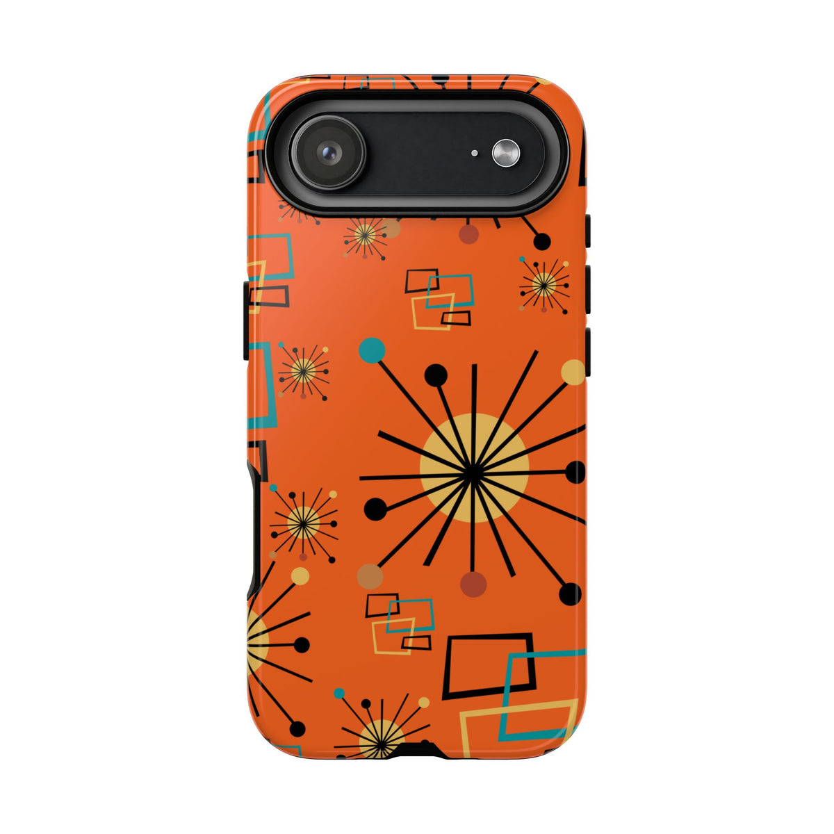 Mid Century Modern Sinatra Orange, Starburst, Geometric Funky Fun Tough Phone Case