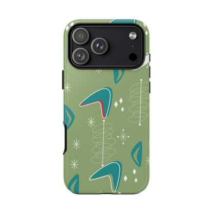 Mid Century Modern Atomic Boomerang, 50s Space Age Tough Phone Case
