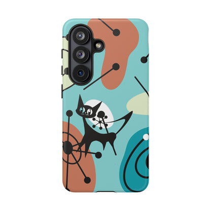 Atomic Kittie, Mid Century Modern Geometric Amoeba Retro Smart PhoneTough Phone