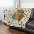 Mid Century Modern Scandinavian Flower, Kitschy Cocktail Owl Soft Minky Blanket - Mid Century Modern Gal