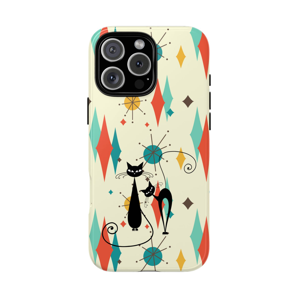 Atomic Kitty Cat, Mid Mod Franciscan Pattern, Kitsch Tough Phone Cases