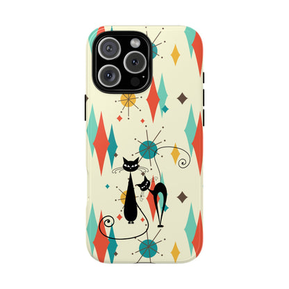 Atomic Kitty Cat, Mid Mod Franciscan Pattern, Kitsch Tough Phone Cases