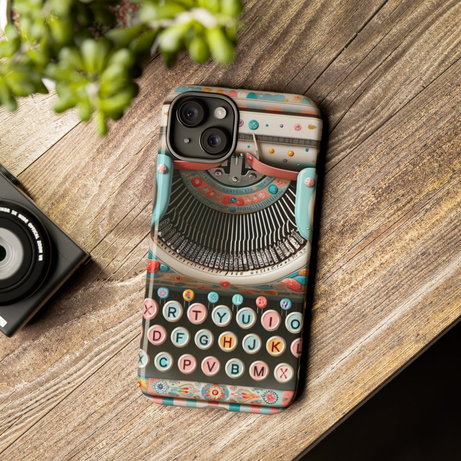 Retro Typewriter Mid Mod Kitschy  Quirky Fun Smart Phone, Tough Cases