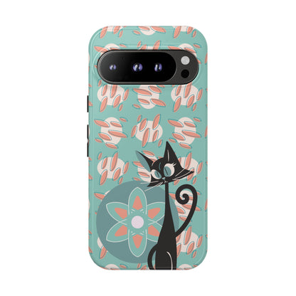Atomic Cat, Mid Century Modern Funky Fun Smart Phone Tough Phone Cases