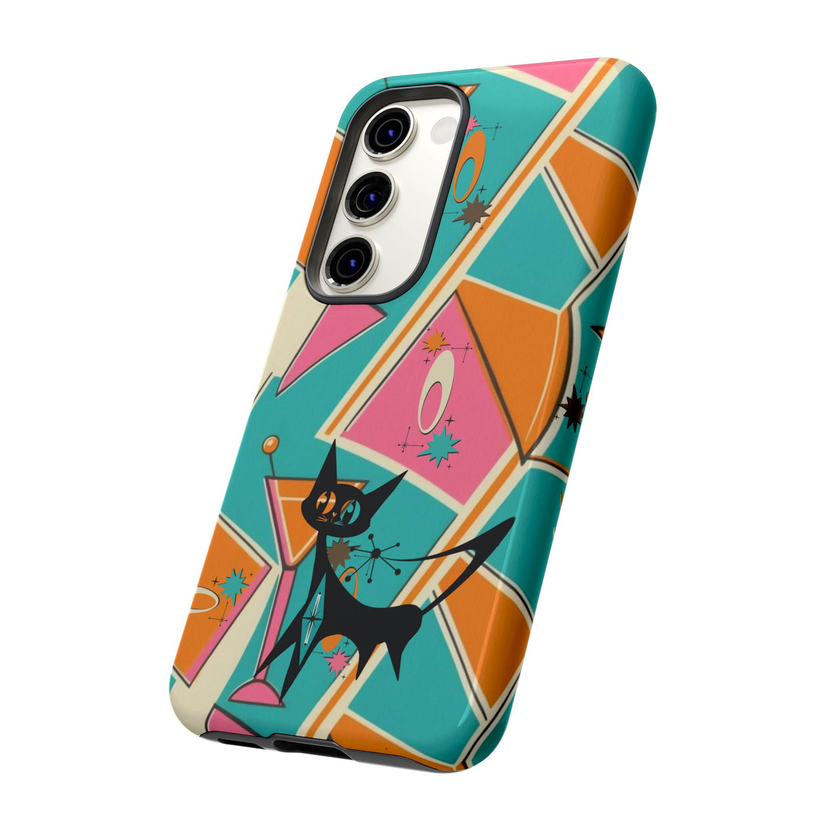 Atomic Cat Mid Mod Retro Cat Phone Case - Tough Cases for Stylish Cat Lovers