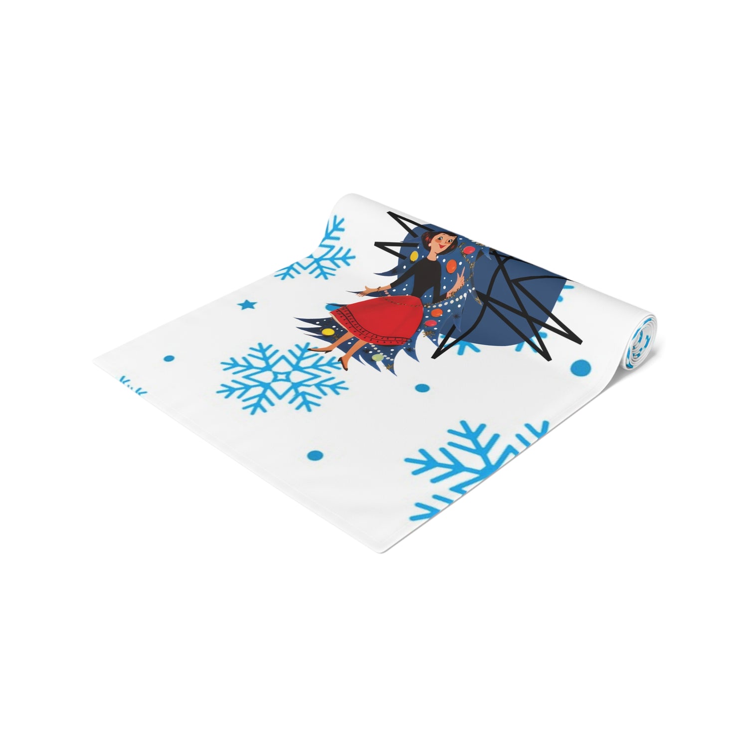 Kitschy 50s Holiday Snowflake Mod Table Runner