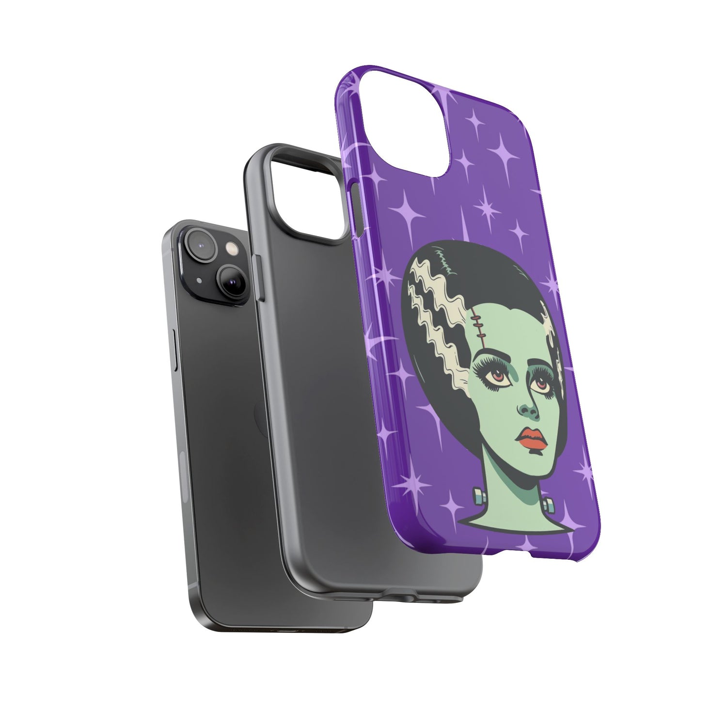 Bride of Frankenstein Retro Mid Mod Horror Buff Purple Halloween Tough Phone Case
