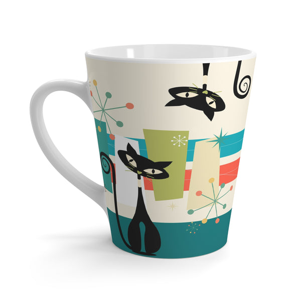 Atomic Cats, Quirky Kitschy Mid Century Modern, Coffee, Tea Latte Mug