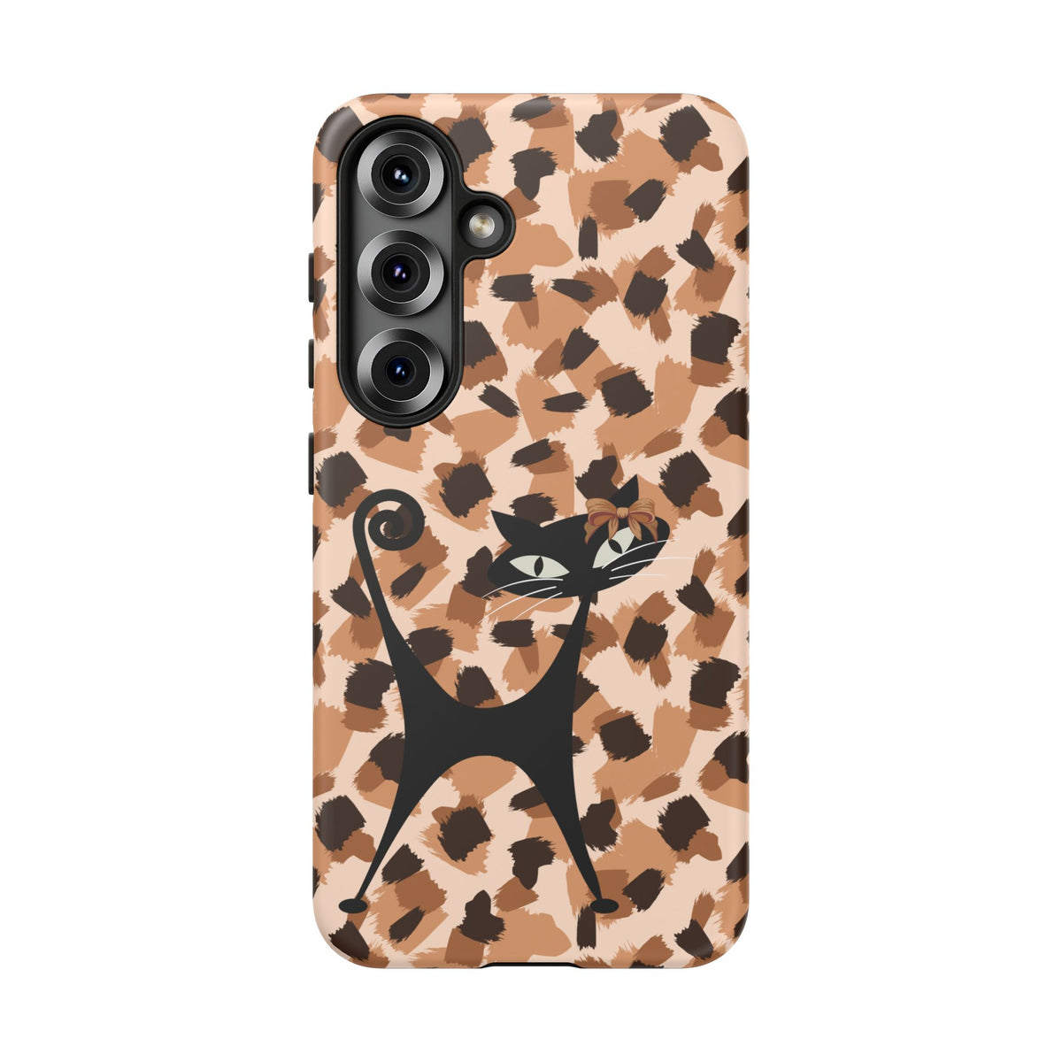 Mid Century Modern Atomic Cat, Animal Print Kitschy Trendy Smart Phone Tough Cases
