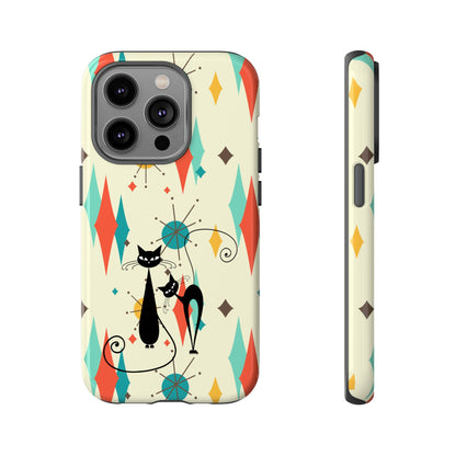 Atomic Kitty Cat, Mid Mod Franciscan Pattern, Kitsch Tough Phone Cases