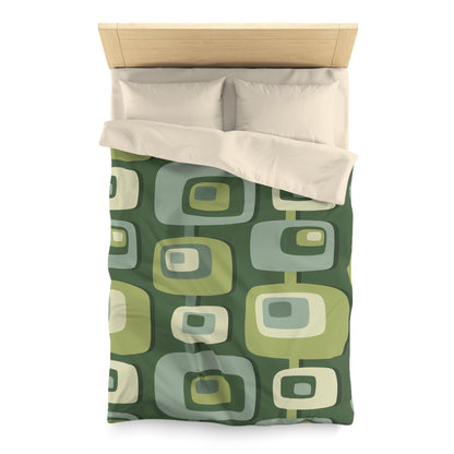 Mid Century Modern, Geometric, Groovy Green, Beige, Abstract, 60s 70s Retro, Mid Mod, MCM Duvet Cover - Mid Century Modern Gal