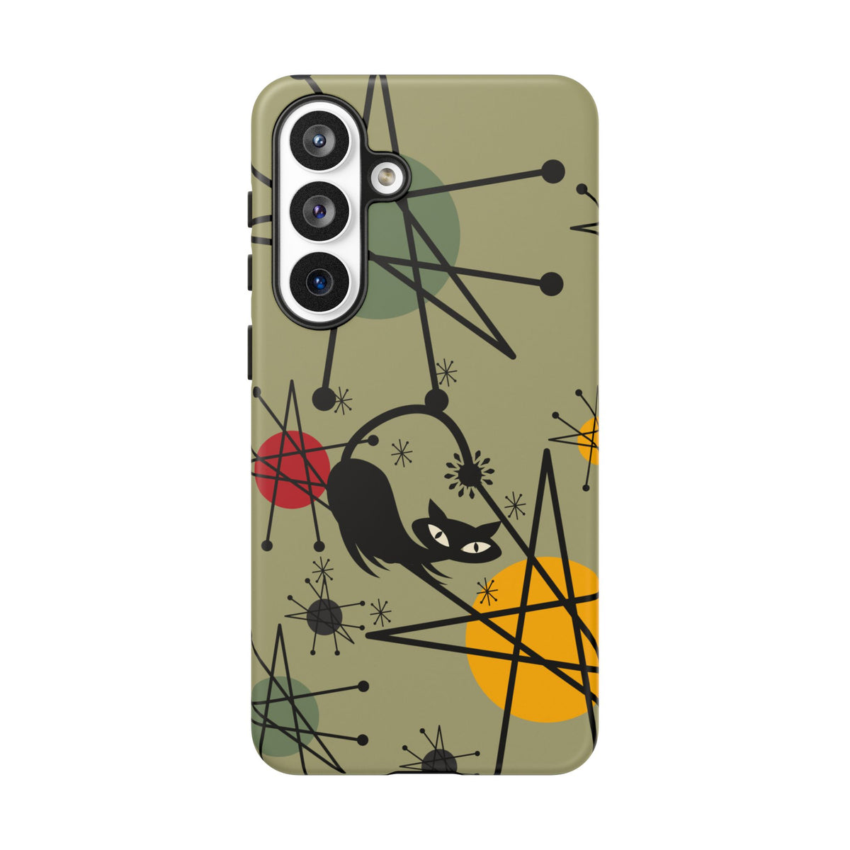 Mid Century Modern Atomic Cat, Retro Chic Groovy Mod Samsung, Smart Phone Tough Cases