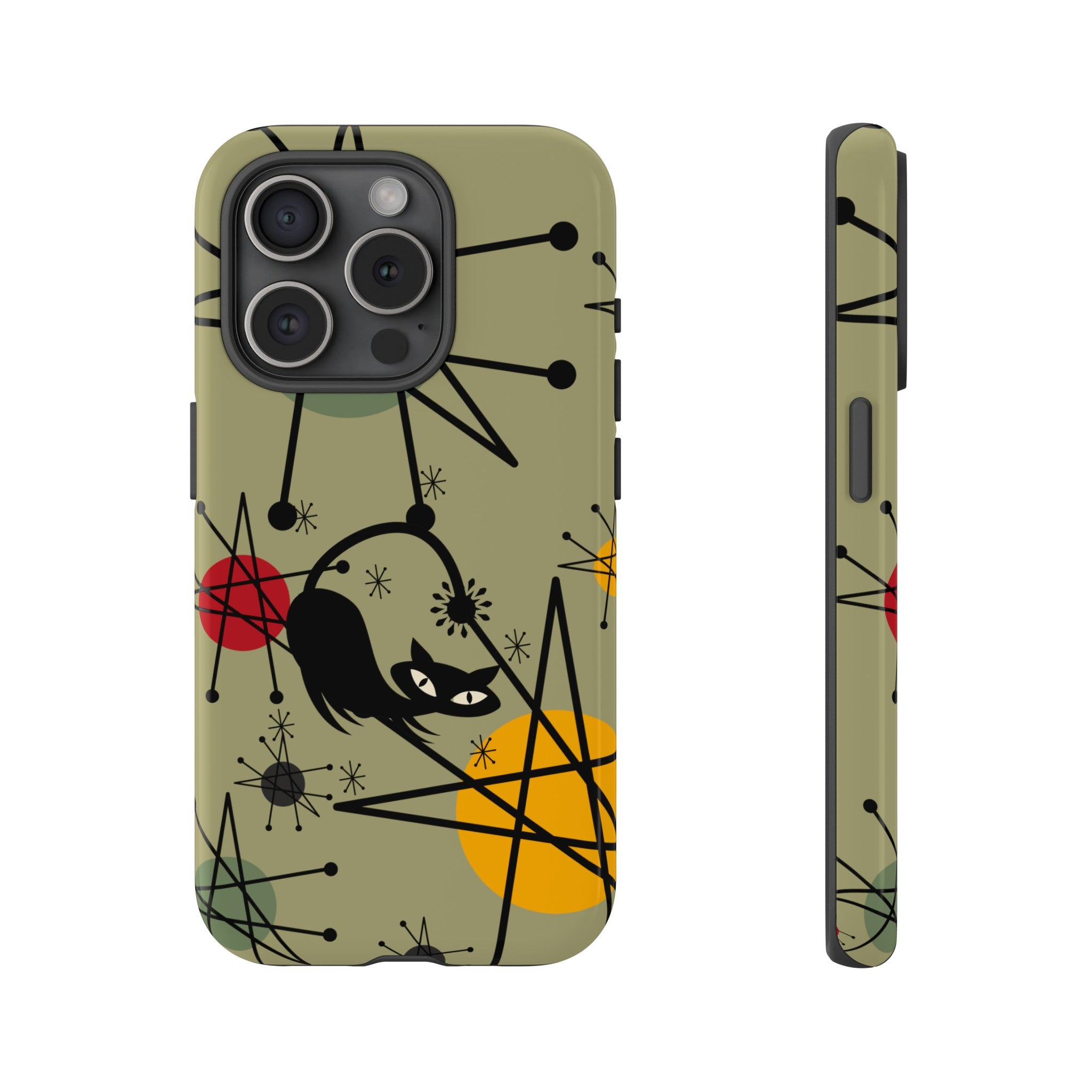 Mid Century Modern Atomic Cat, Retro Chic Groovy Mod Samsung, Smart Phone Tough Cases