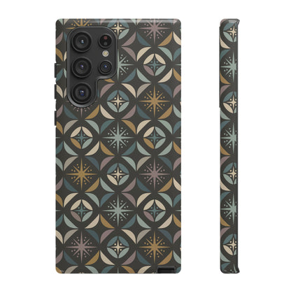Mid Century Modern Elegant Gray Geometric Starburst Tough Phone Case
