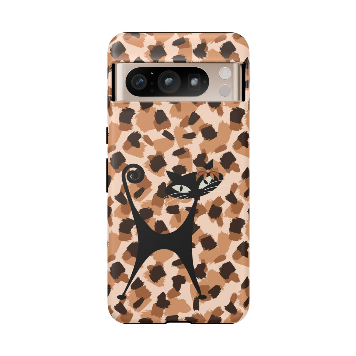 Mid Century Modern Atomic Cat, Animal Print Kitschy Trendy Smart Phone Tough Cases