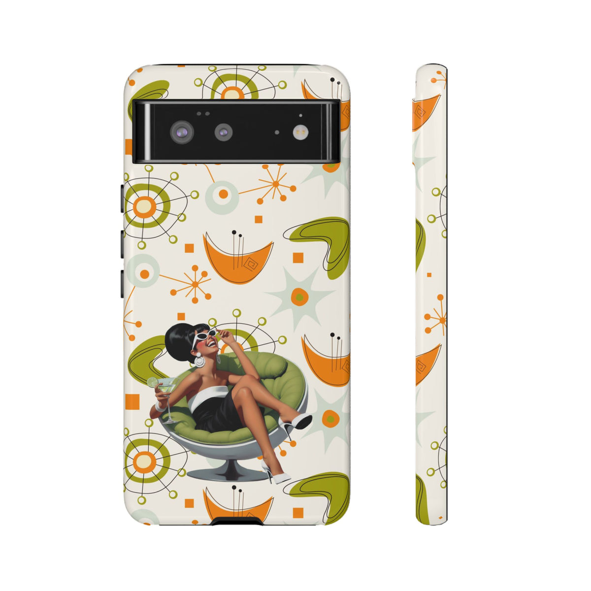 Mid Century Modern Atomic Starburst Mid Mod 60s Gal Retro Chic Tough Phone Case with Vintage Glamour Design
