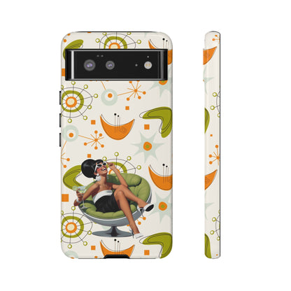 Mid Century Modern Atomic Starburst Mid Mod 60s Gal Retro Chic Tough Phone Case with Vintage Glamour Design