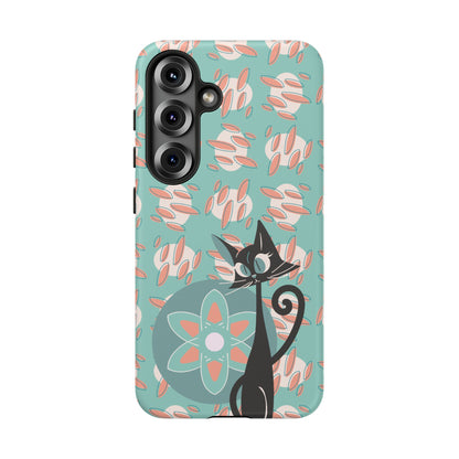 Atomic Cat, Mid Century Modern Funky Fun Smart Phone Tough Phone Cases