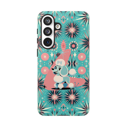 1950s Mid Century Modern Atomic Pink, Poodle Retro Smart Phone Tough Cases