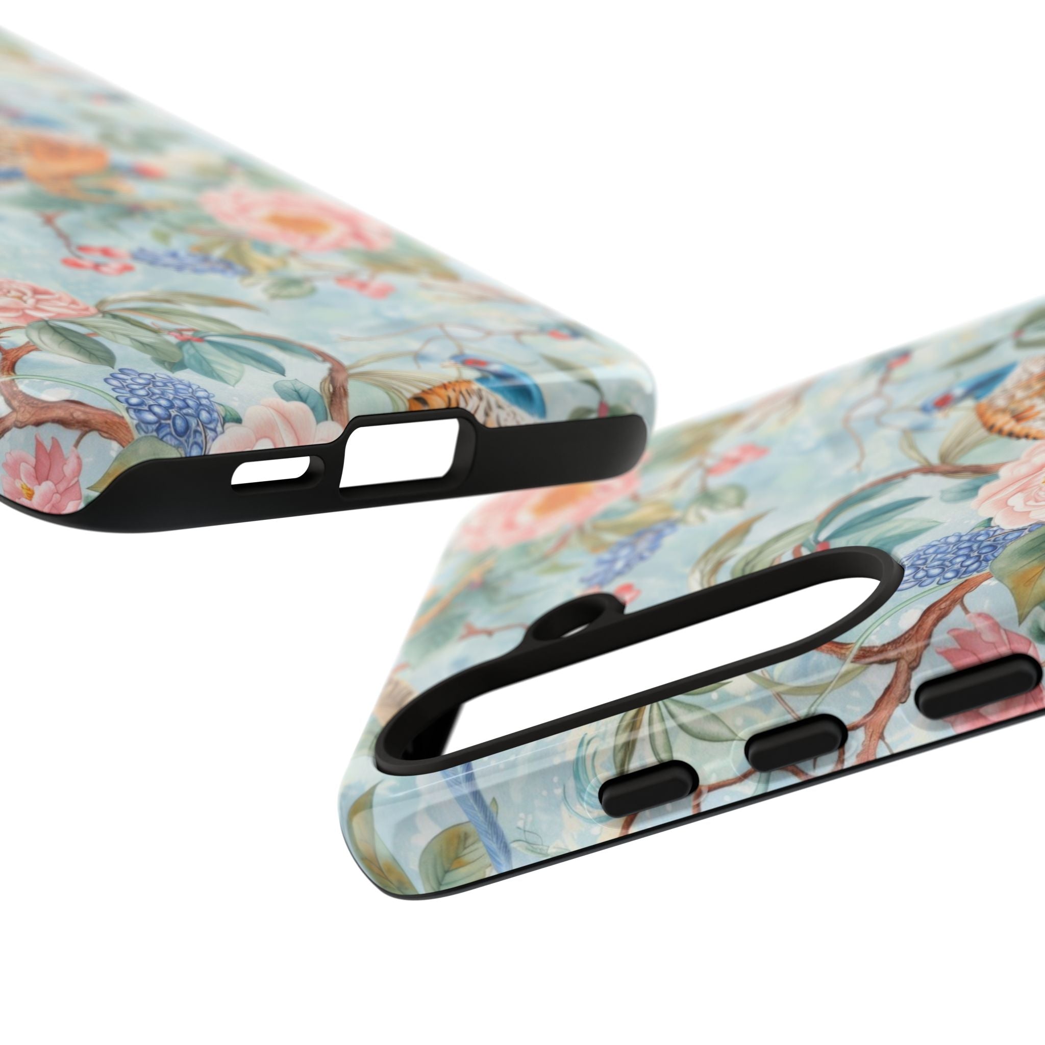 Chinoiserie Designed Floral Pheasant Phone Case with Bird Design