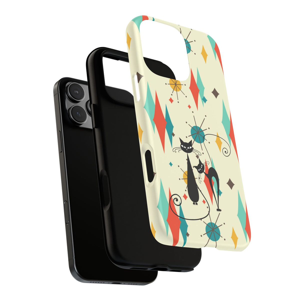 Atomic Kitty Cat, Mid Mod Franciscan Pattern, Kitsch Tough Phone Cases