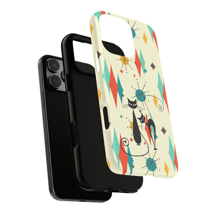 Atomic Kitty Cat, Mid Mod Franciscan Pattern, Kitsch Tough Phone Cases