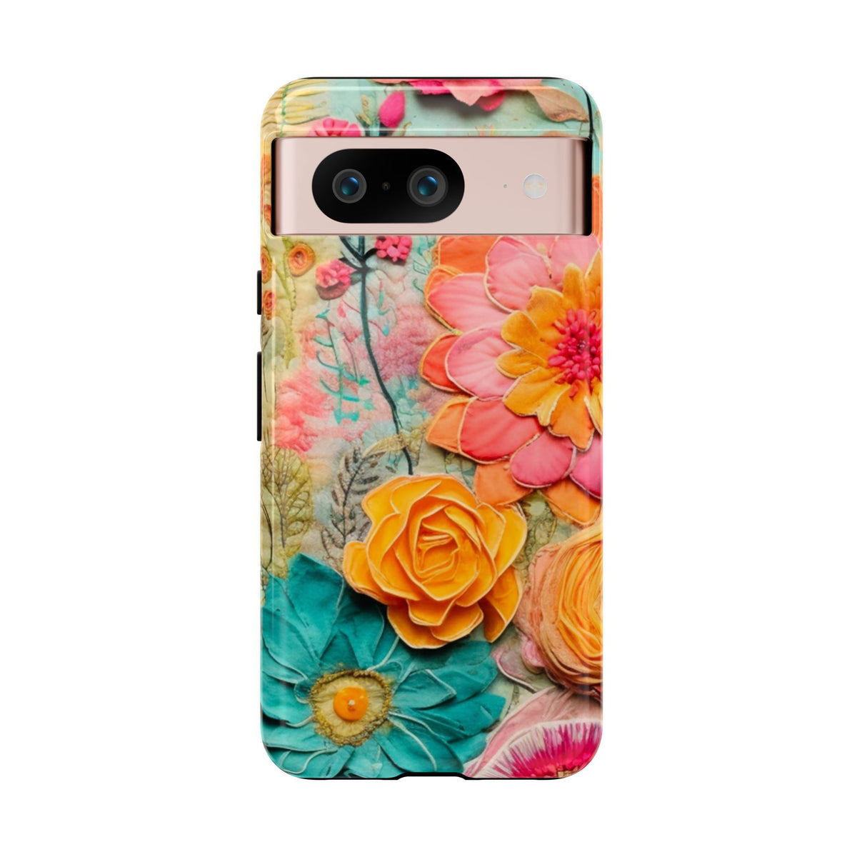 Boho Retro Floral Faux Pressed Flowers Smart Phone Tough Phone Cases