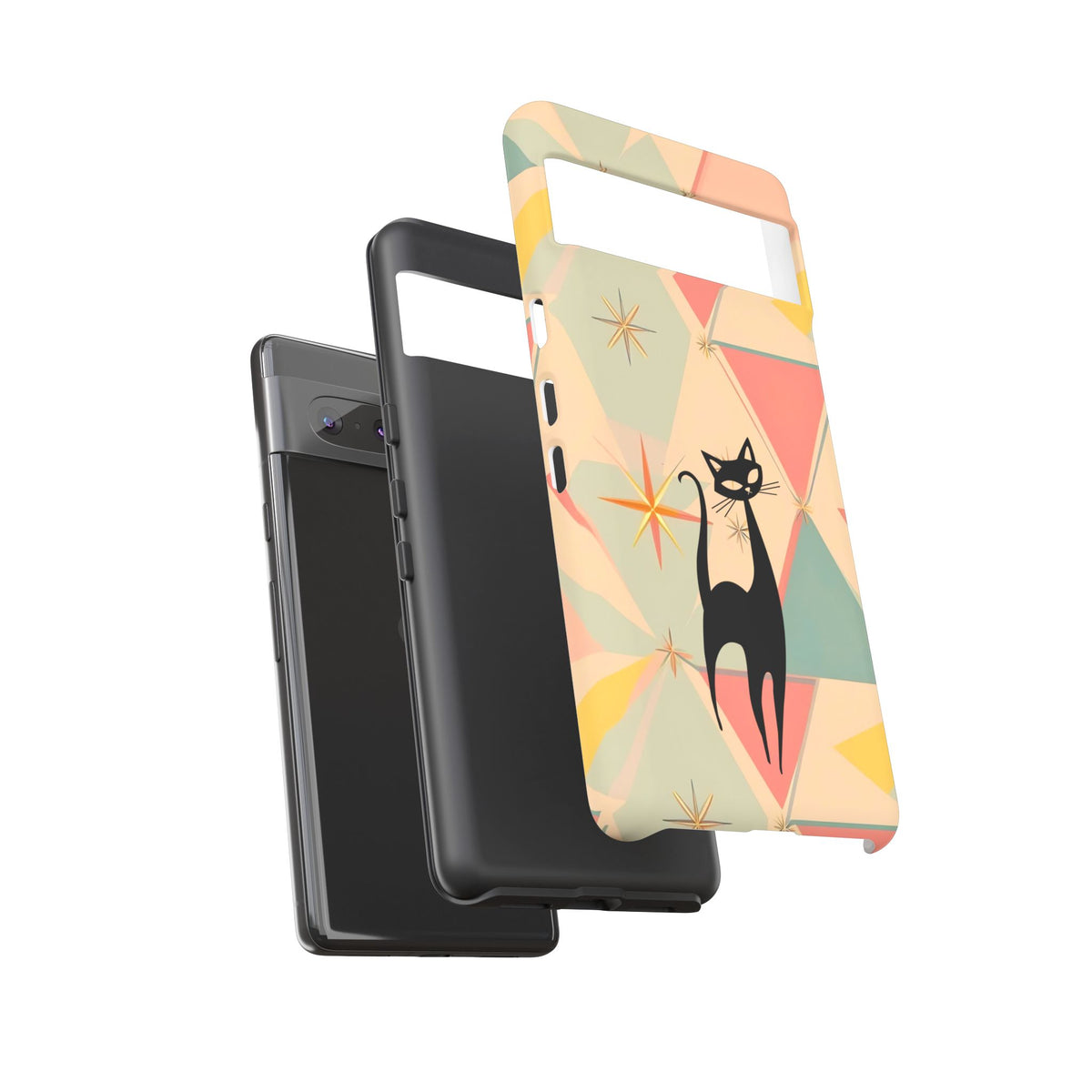 Atomic Cat Mid Mod Retro Cat Phone Case | Tough Cases with Vintage Vibe | Ideal for Cat Lovers