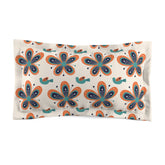 Mid Mod Scandinavian  Flower, Birds Vintage Floral Pillow Sham - Cozy Home Decor for Relaxation - Mid Century Modern Gal