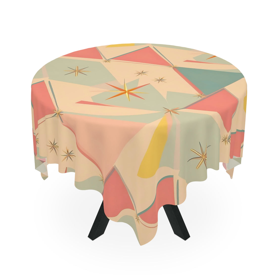 Atomic Starburst Mid Century Modern Table Linens, Retro Geometric Tablecloth - Mid Century Modern Gal