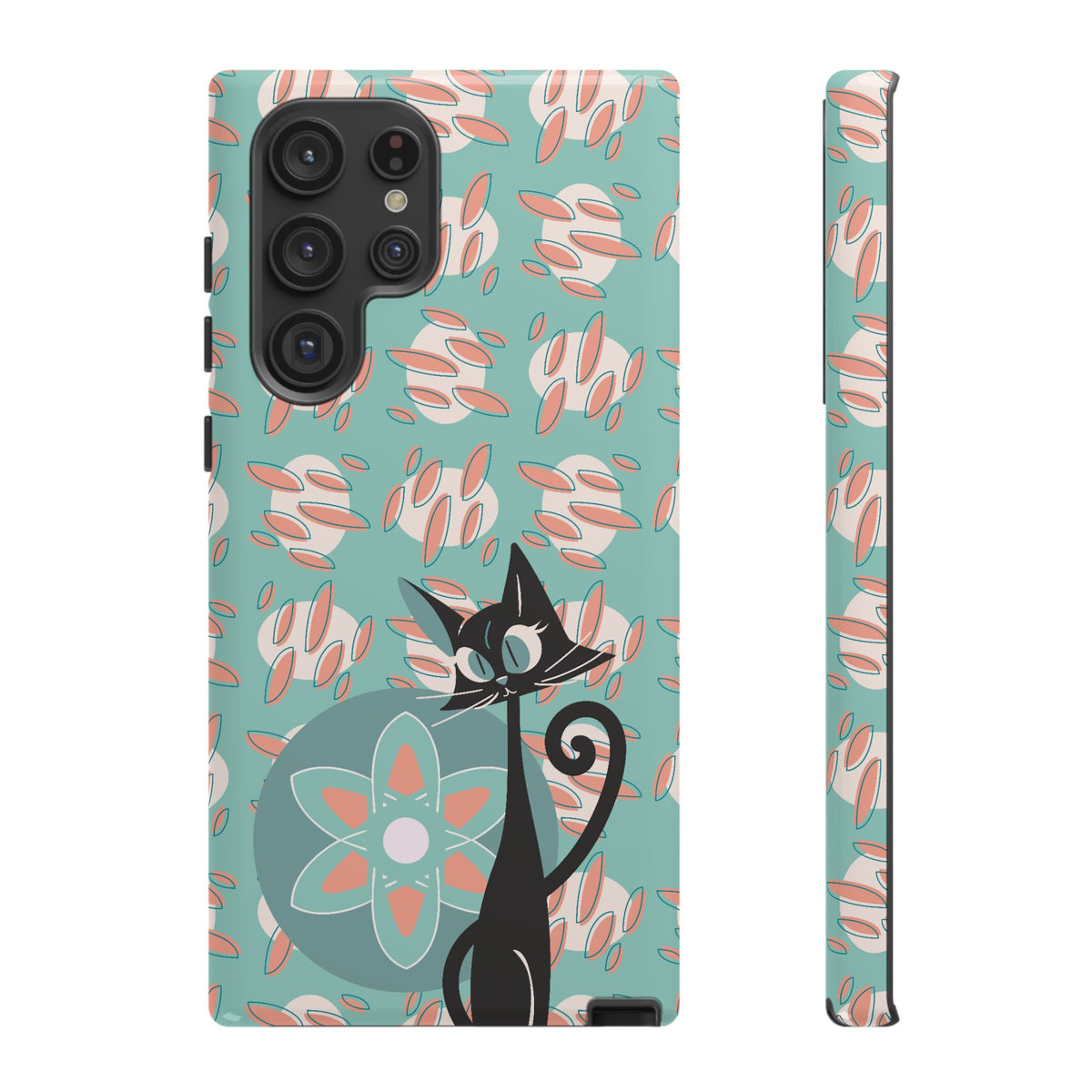 Atomic Cat, Mid Century Modern Funky Fun Smart Phone Tough Phone Cases