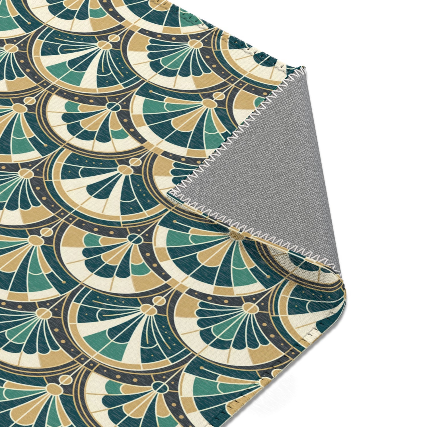 Art Deco Peacock Inspired Area Rug