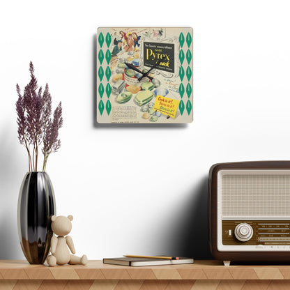 Vintage Pyrex Ad Kitchen Retro Mid Mod Wall Clock - Mid Century Modern Gal