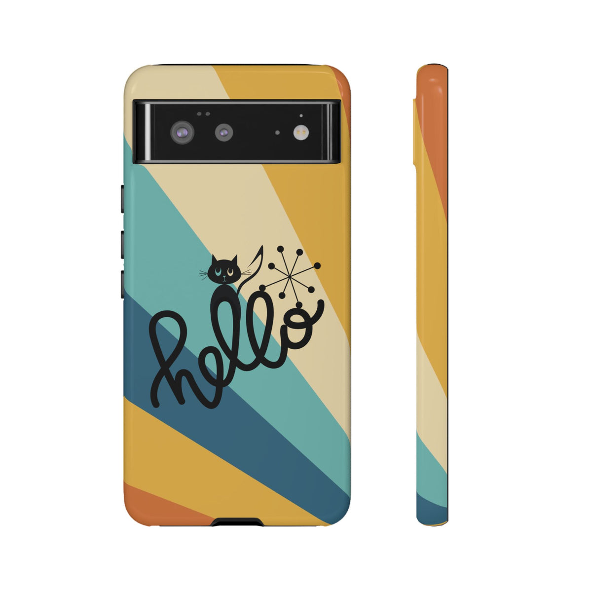 Atomic Groovy Cat, Retro, Kitschy, Hello Starburst, Mid Mod Smart Phone Tough Phone Cases - Mid Century Modern Gal