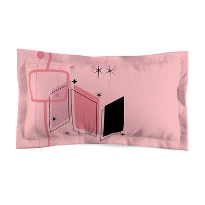 Mid Mod Atomic Pink Starbursts Geometric Retro Bedding Pillow Sham