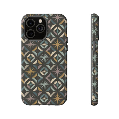 Mid Century Modern Elegant Gray Geometric Starburst Tough Phone Case