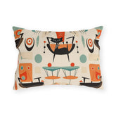 Mid Century Modern Atomic Cat, Mid Mod Party Outdoor Pillows - Mid Century Modern Gal