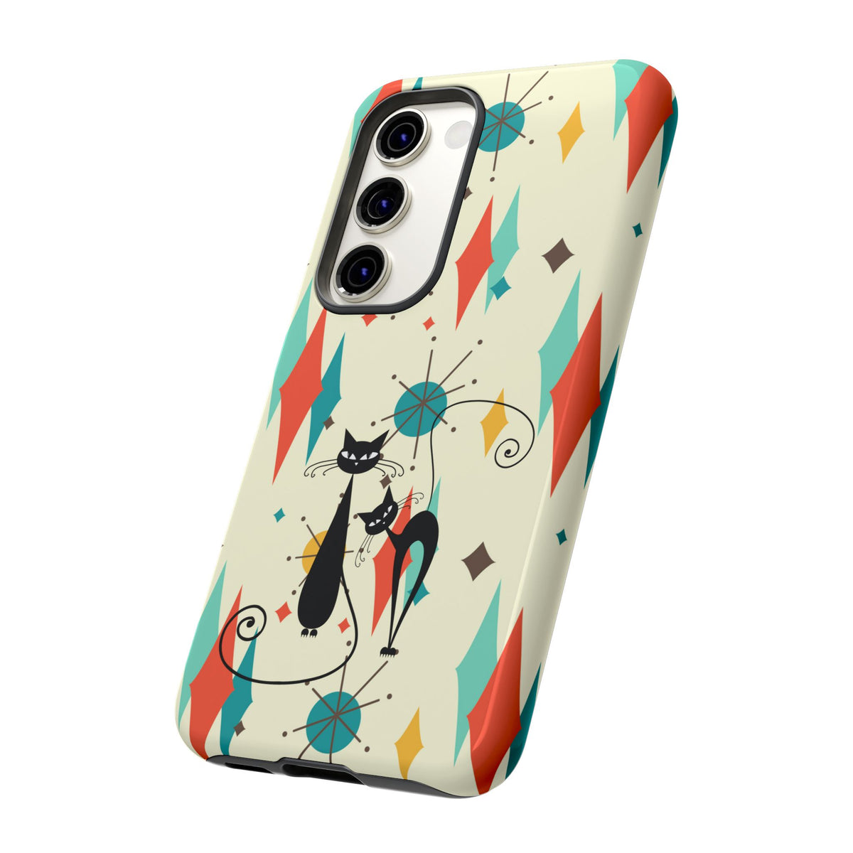 Atomic Kitty Cat, Mid Mod Franciscan Pattern, Kitsch Tough Phone Cases