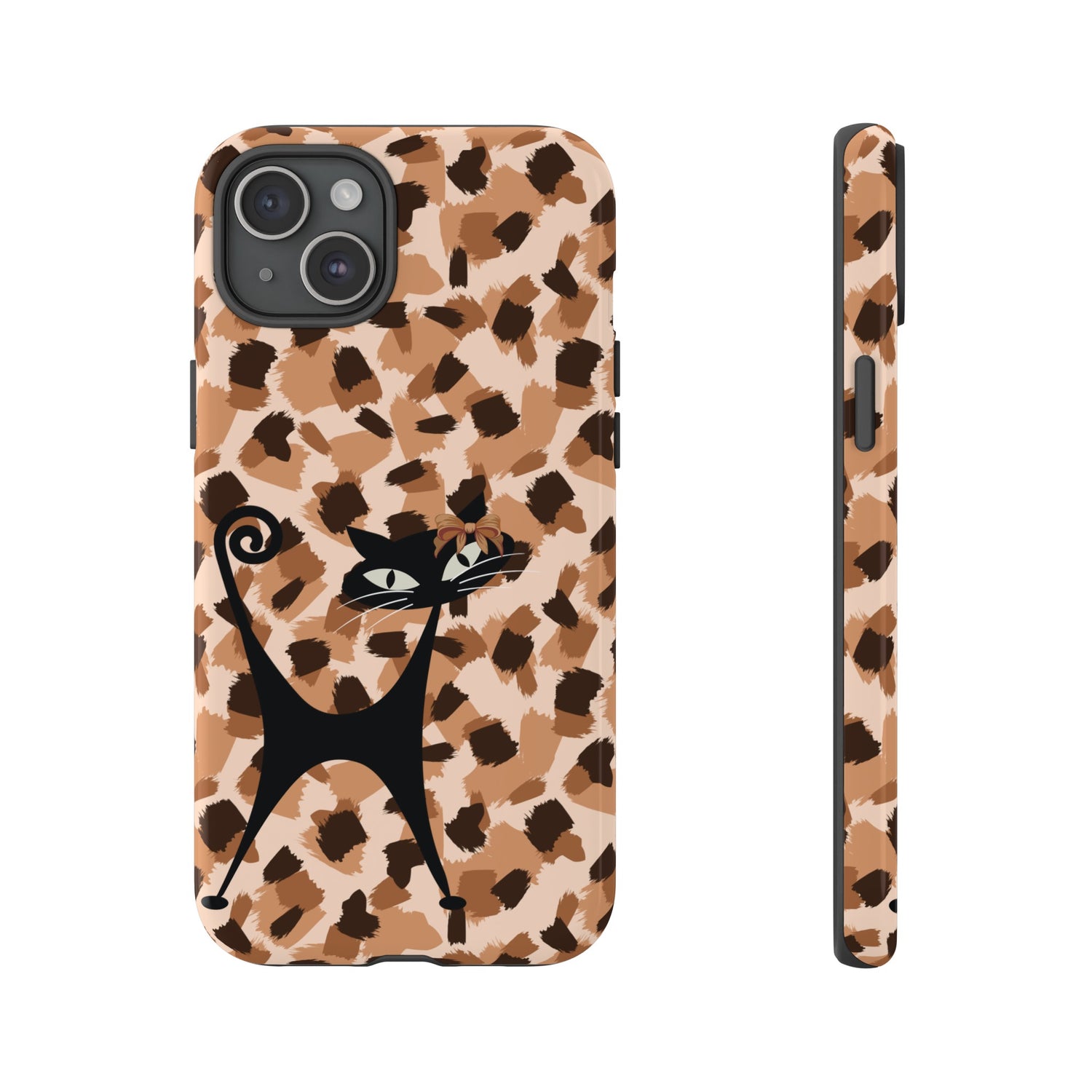 Mid Century Modern Atomic Cat, Animal Print Kitschy Trendy Smart Phone Tough Cases