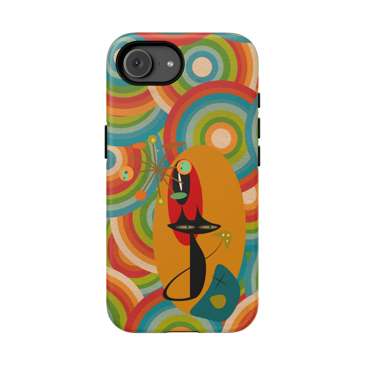 Atomic Cat, Retro 70's Pattern, MCM Smart Phone Tough Phone Case