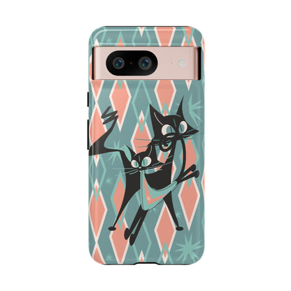 Mid Mod Atomic Cat Kitschy Retro Chic Samsung, Smart Phone Tough Cases