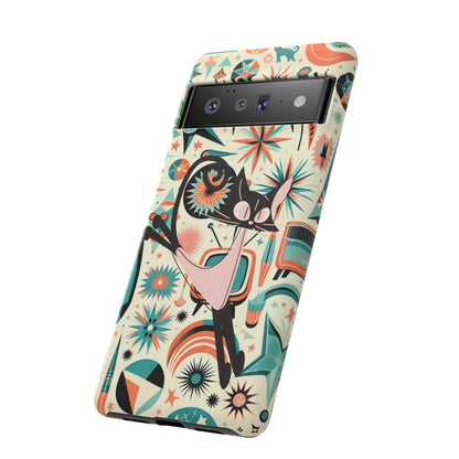 Atomic Kitty Boomerang Space Kitty Mid Century Modern Samsung, Smart Phone, Tough Cases