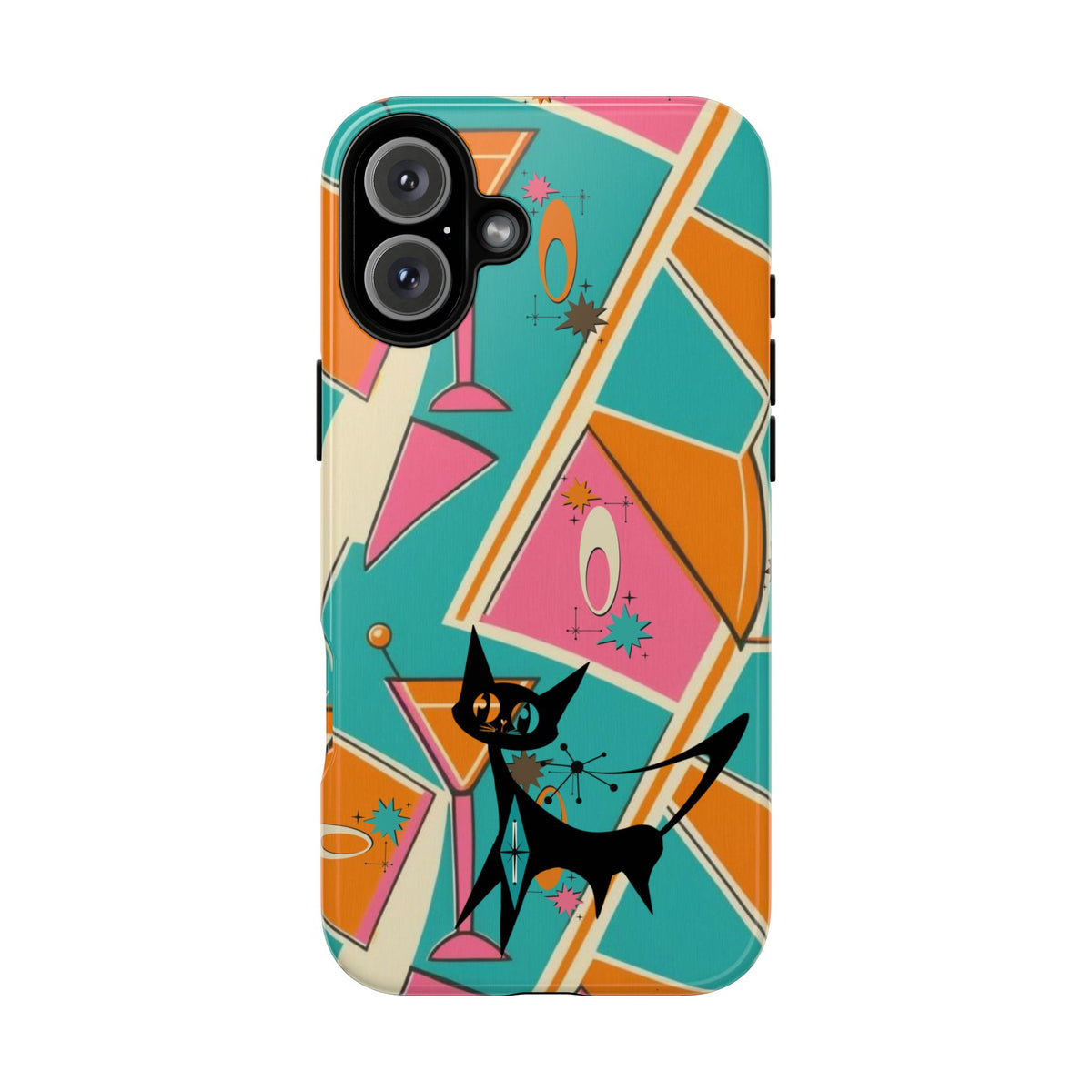 Atomic Cat Mid Mod Retro Cat Phone Case - Tough Cases for Stylish Cat Lovers