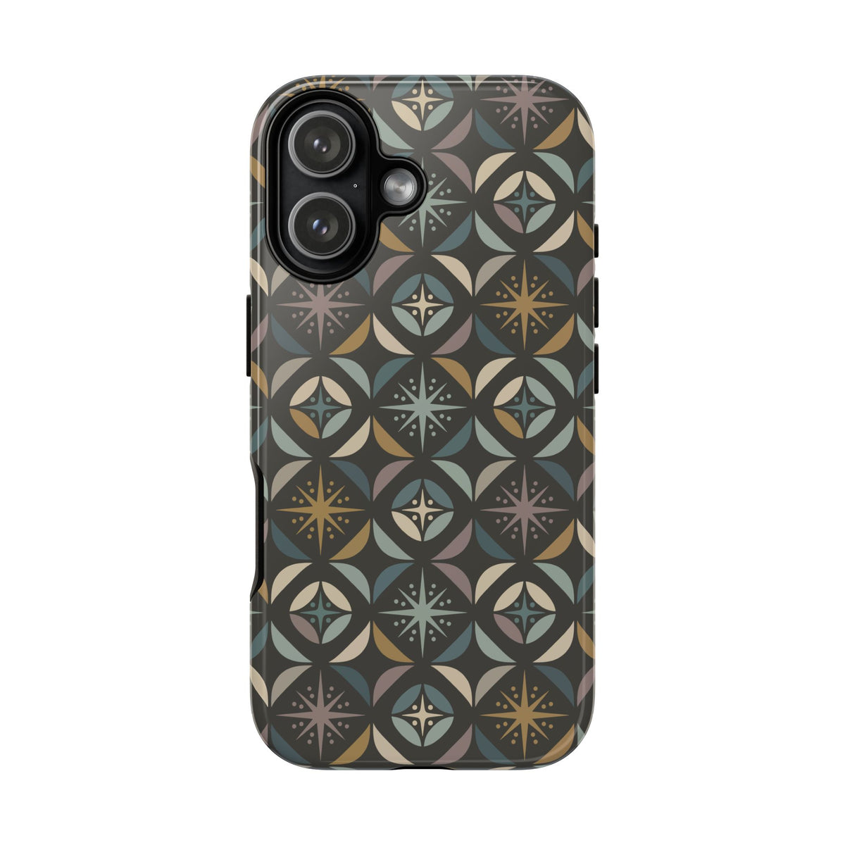 Mid Century Modern Elegant Gray Geometric Starburst Tough Phone Case