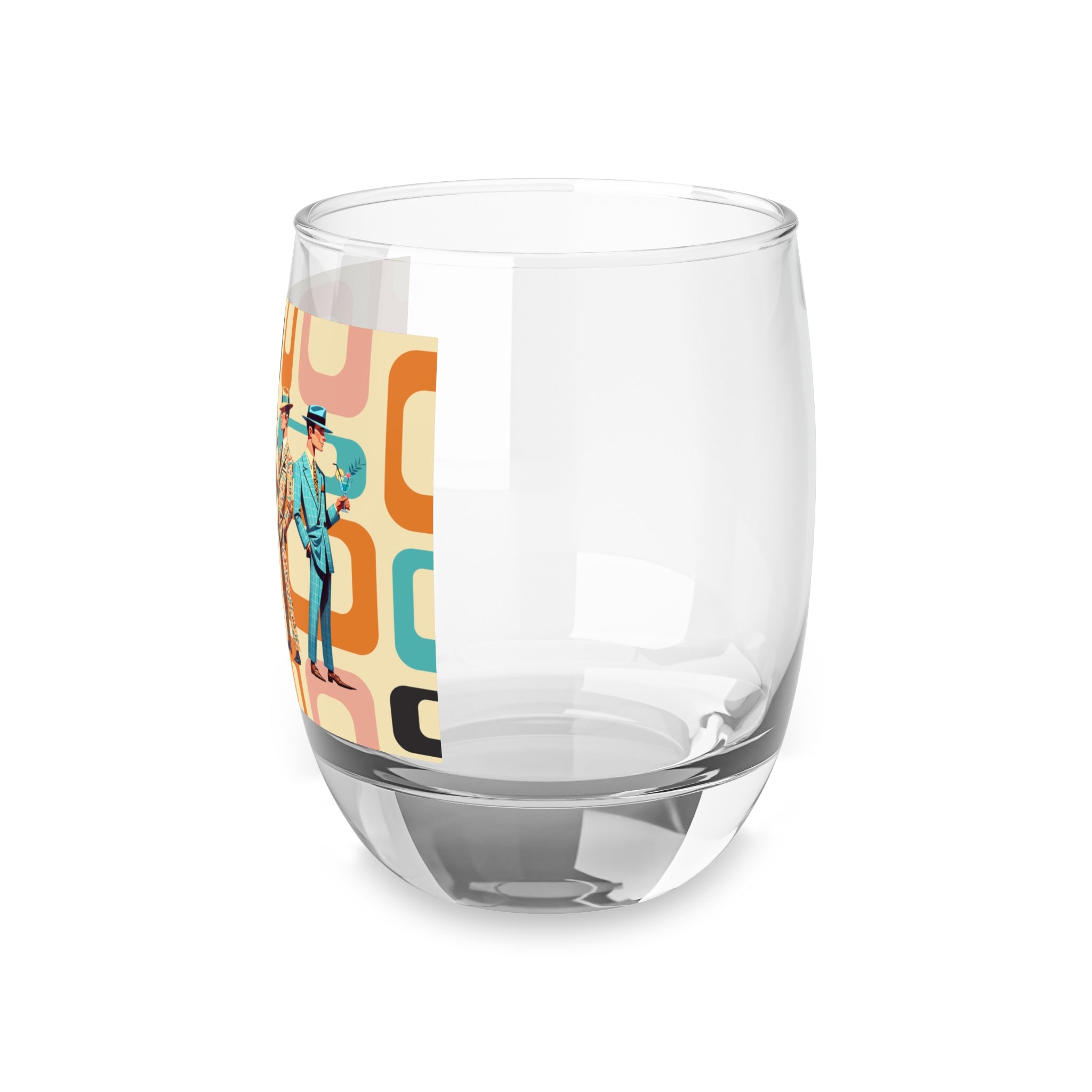 Mid Century Mod Men, Gay Pride Retro Barware Whiskey Glass