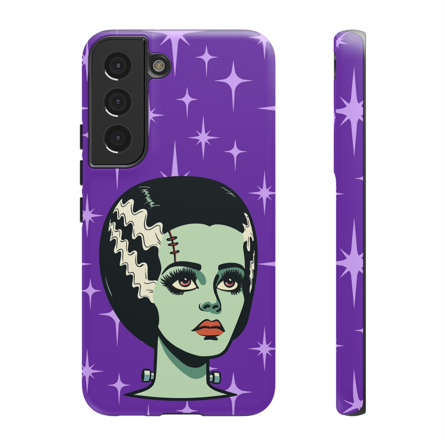 Bride of Frankenstein Retro Mid Mod Horror Buff Purple Halloween Tough Phone Case - Mid Century Modern Gal