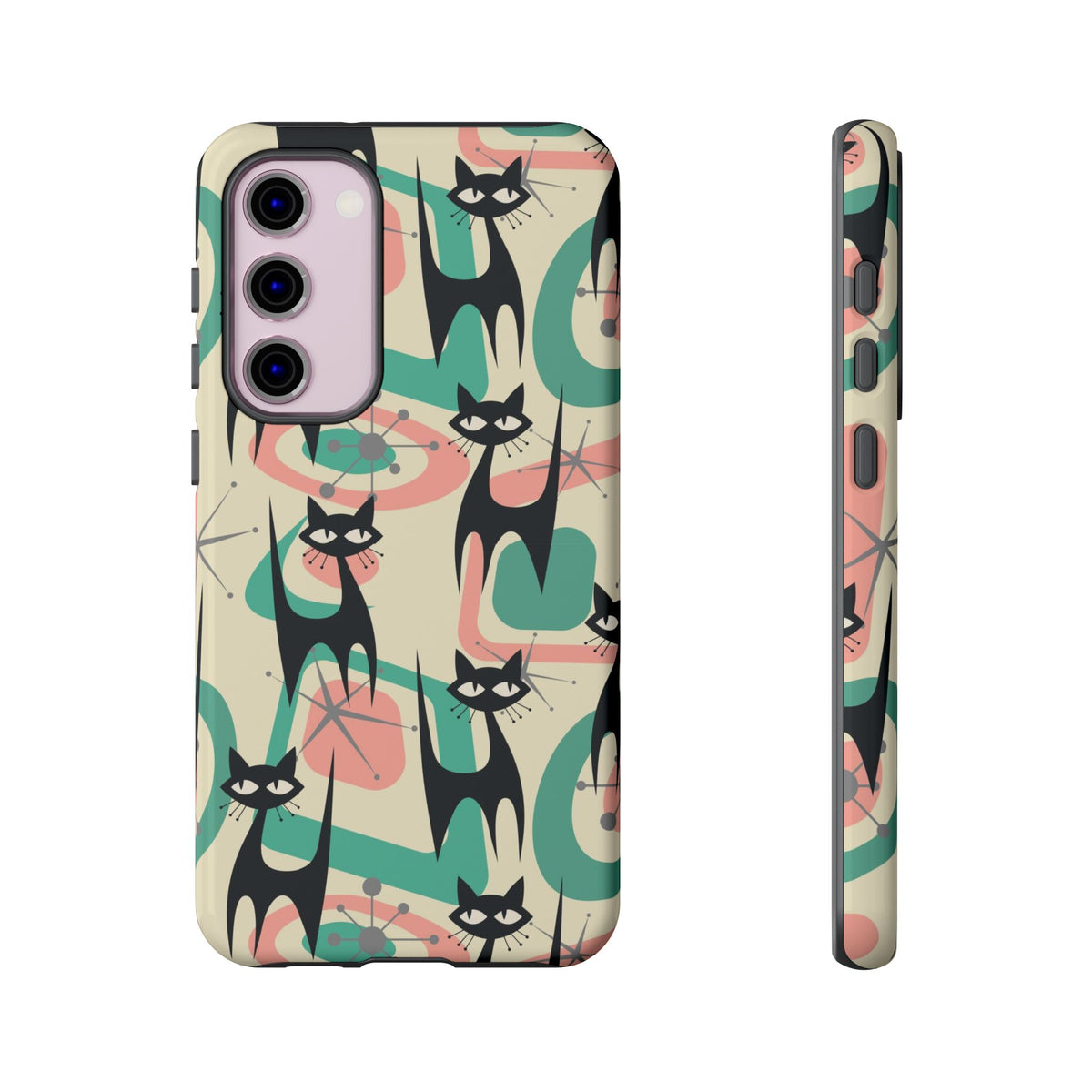 Atomic Cat Mid Century Modern Starburst Retro Kitsch Tough Phone Case - Mid Century Modern Gal