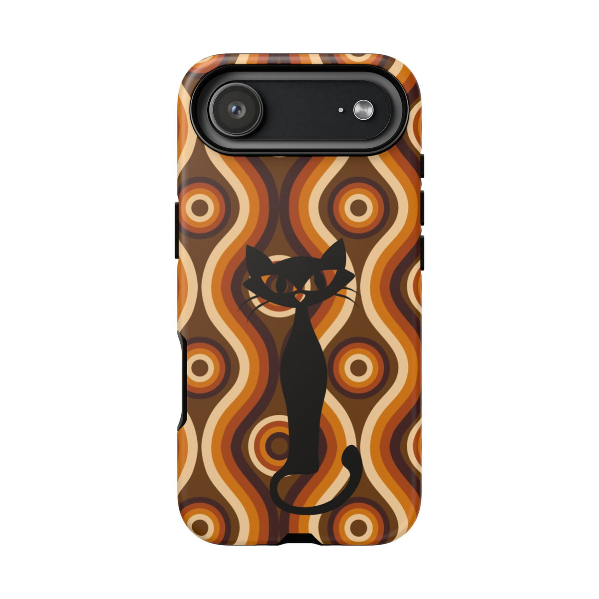 Retro Phone Case, Groovy Brown, Atomic Kitsch Cat Tough Smart Phone Cases